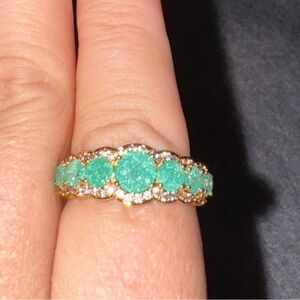 Gold and Green Gemstone Ring